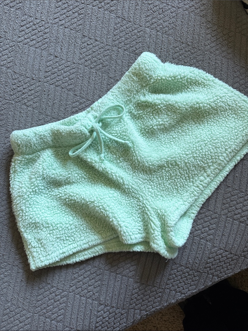 No Boundaries Mint Sherpa Lounge Shorts